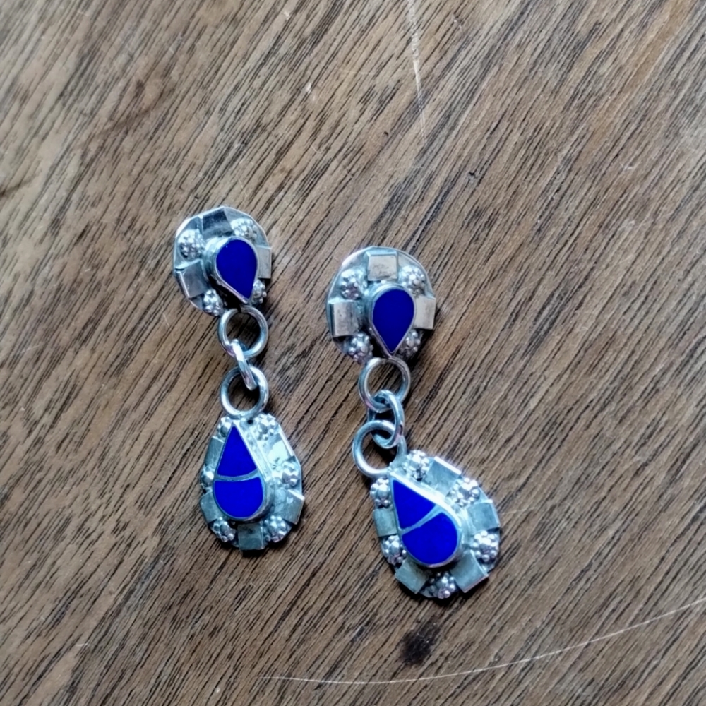 Sterling and Lapis Earrings